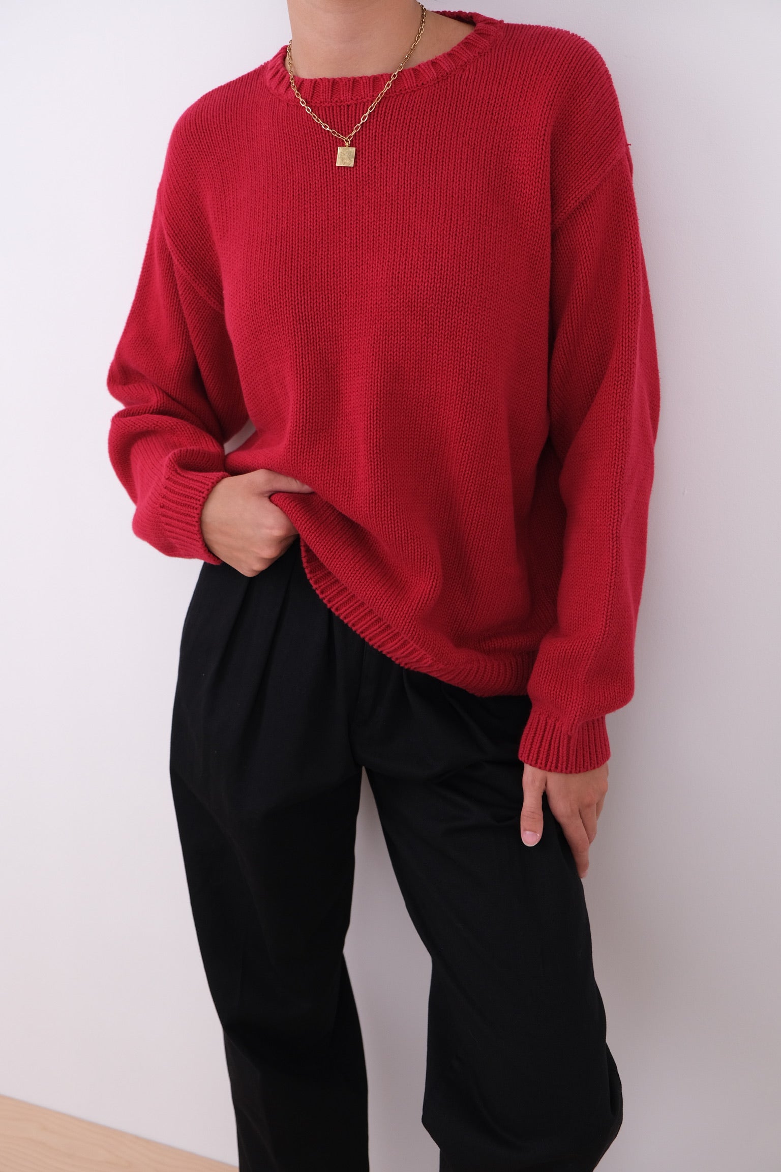 Vintage Cherry Cotton Crewneck Sweater