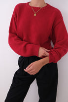 Vintage Cherry Cotton Crewneck Sweater