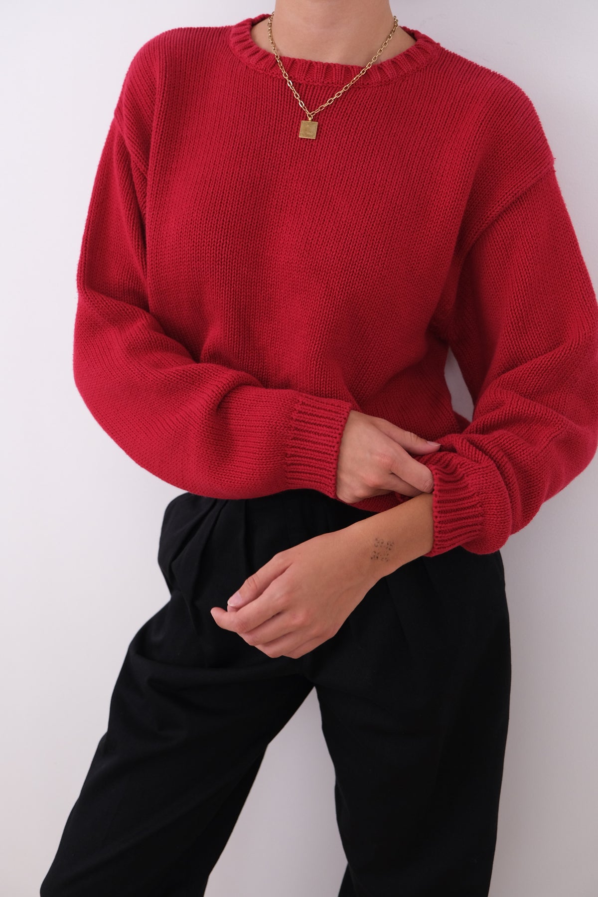 Vintage Cherry Cotton Crewneck Sweater