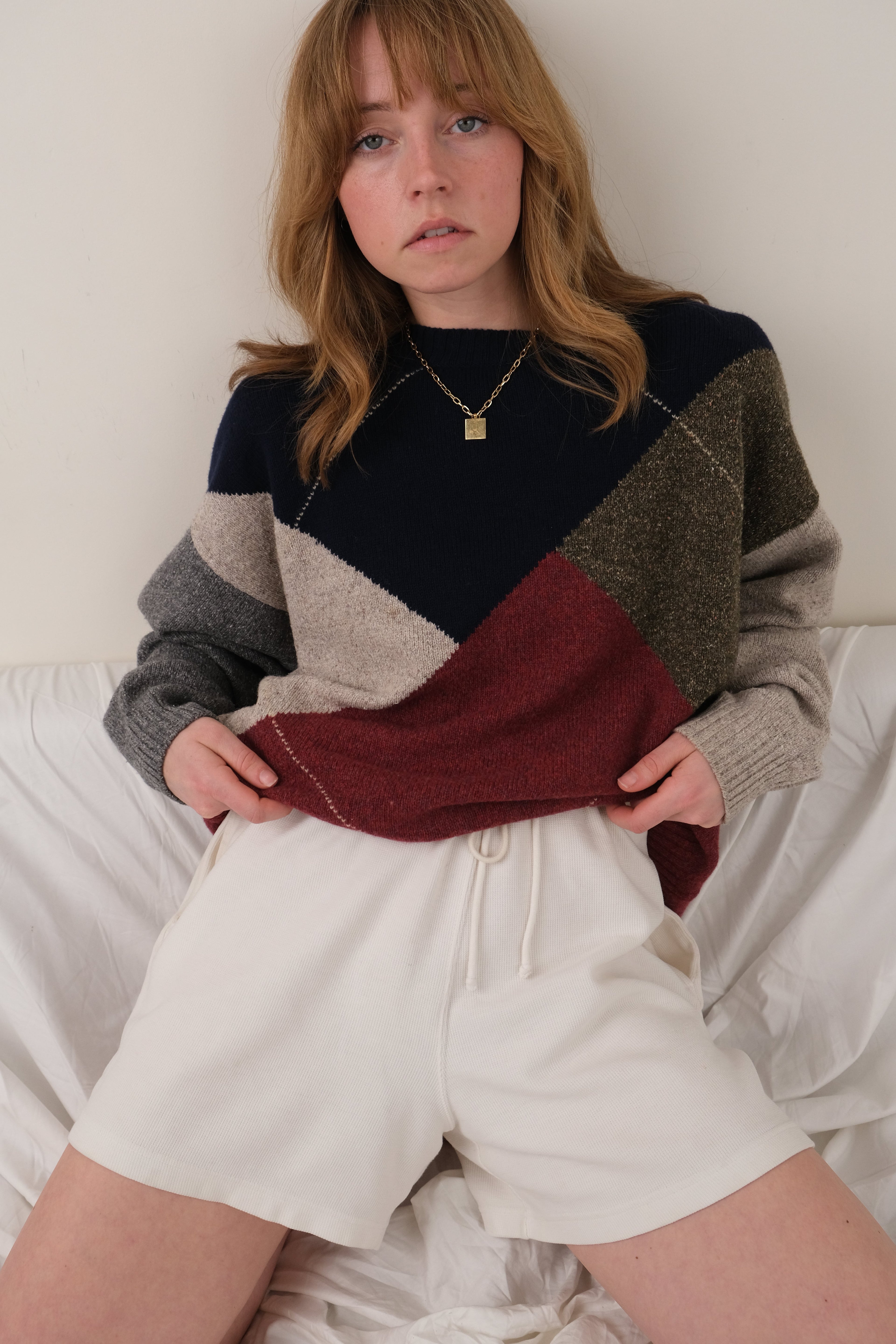 Vintage Indigo Nautica Wool Blend Colorblock Sweater