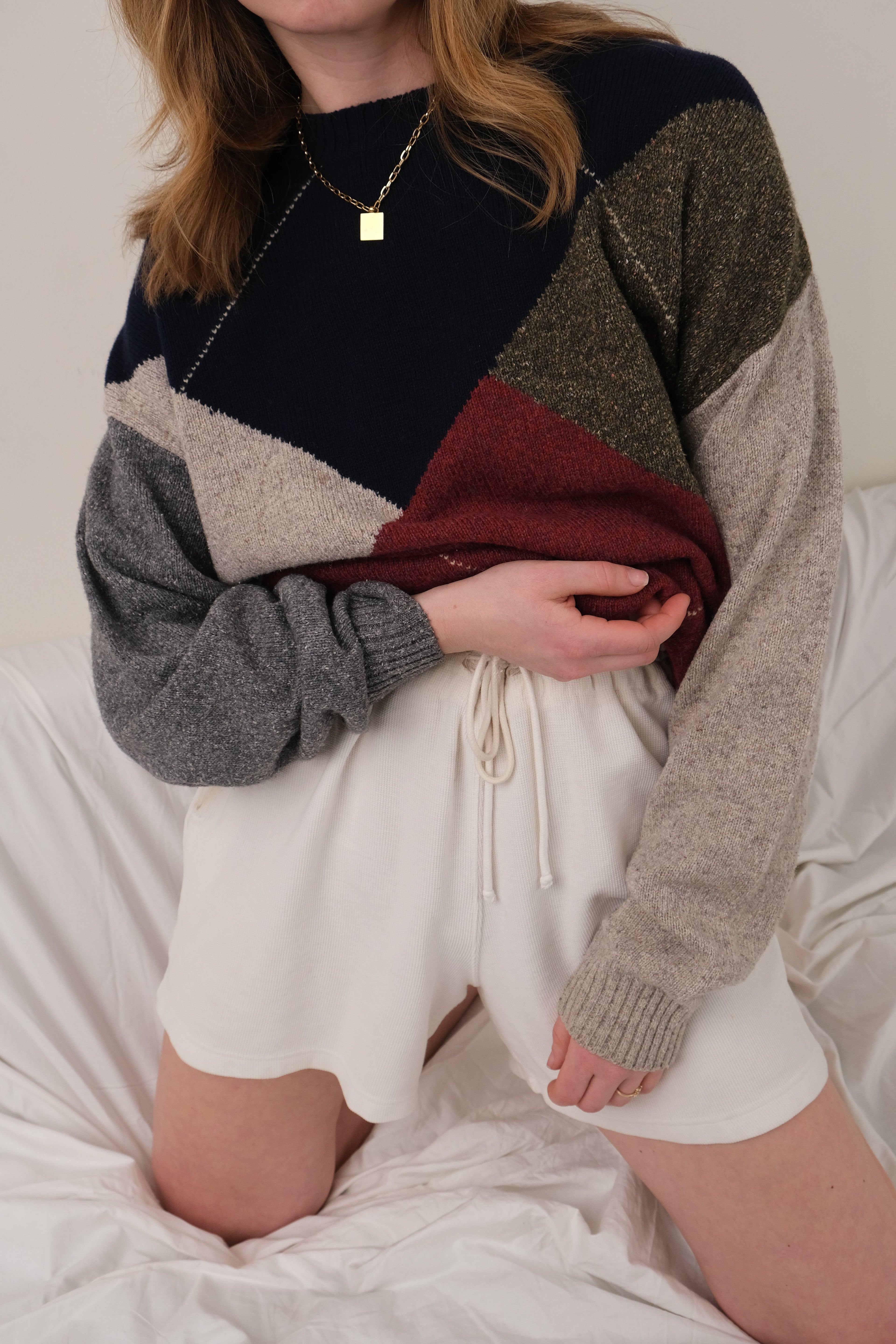 Vintage Indigo Nautica Wool Blend Colorblock Sweater