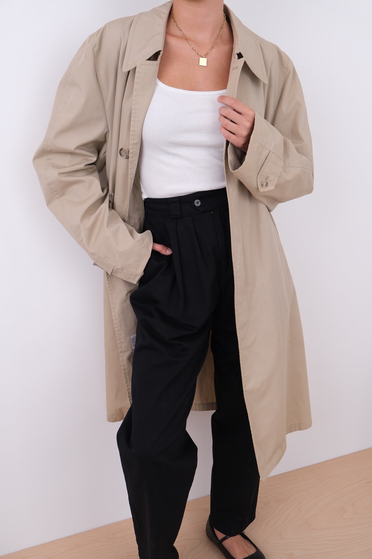 Vintage 80s USA Sandstone Full Trench Coat