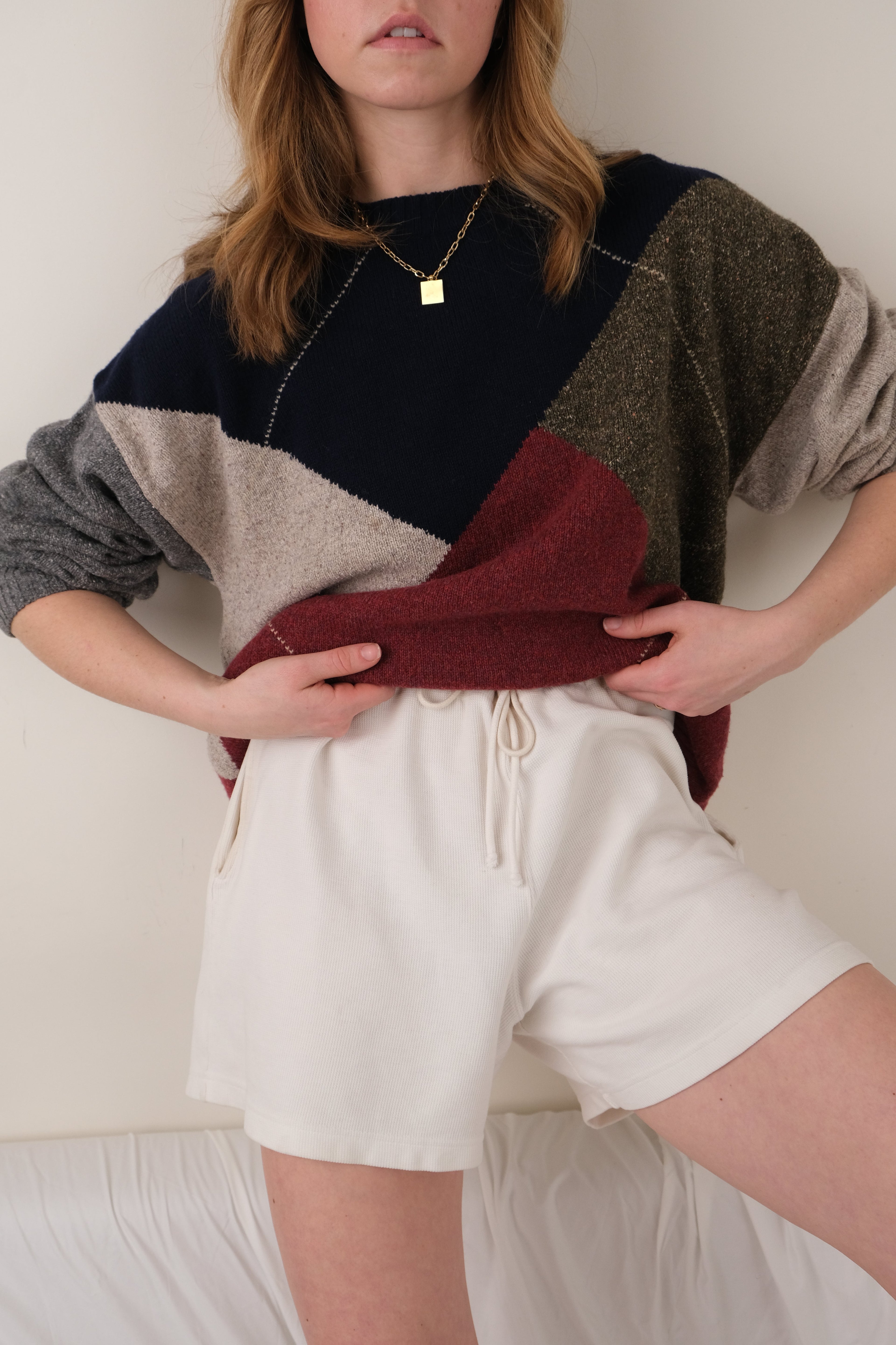 Vintage Indigo Nautica Wool Blend Colorblock Sweater