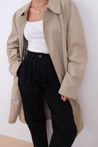 Vintage 80s USA Sandstone Full Trench Coat