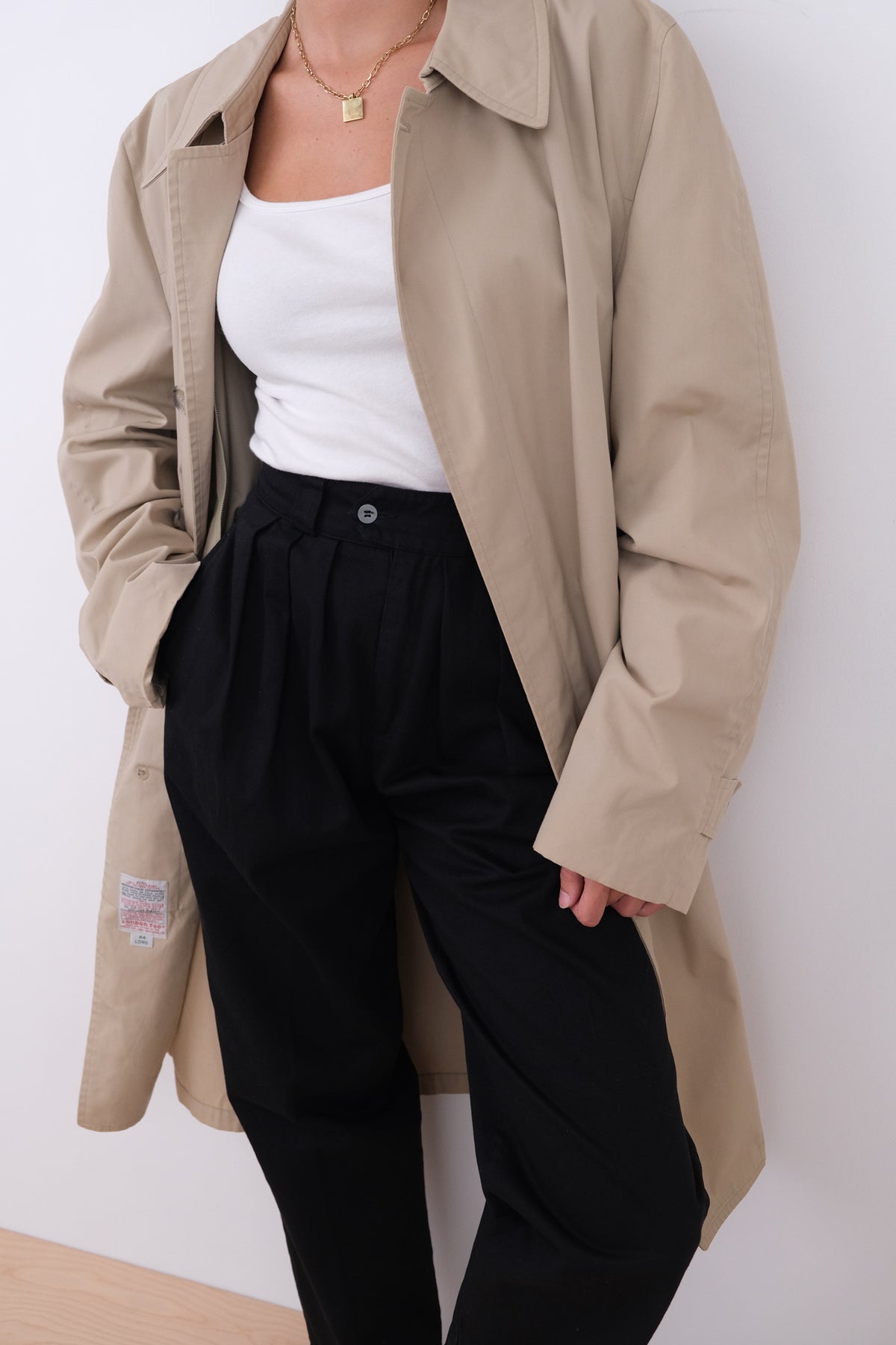 Vintage 80s USA Sandstone Full Trench Coat