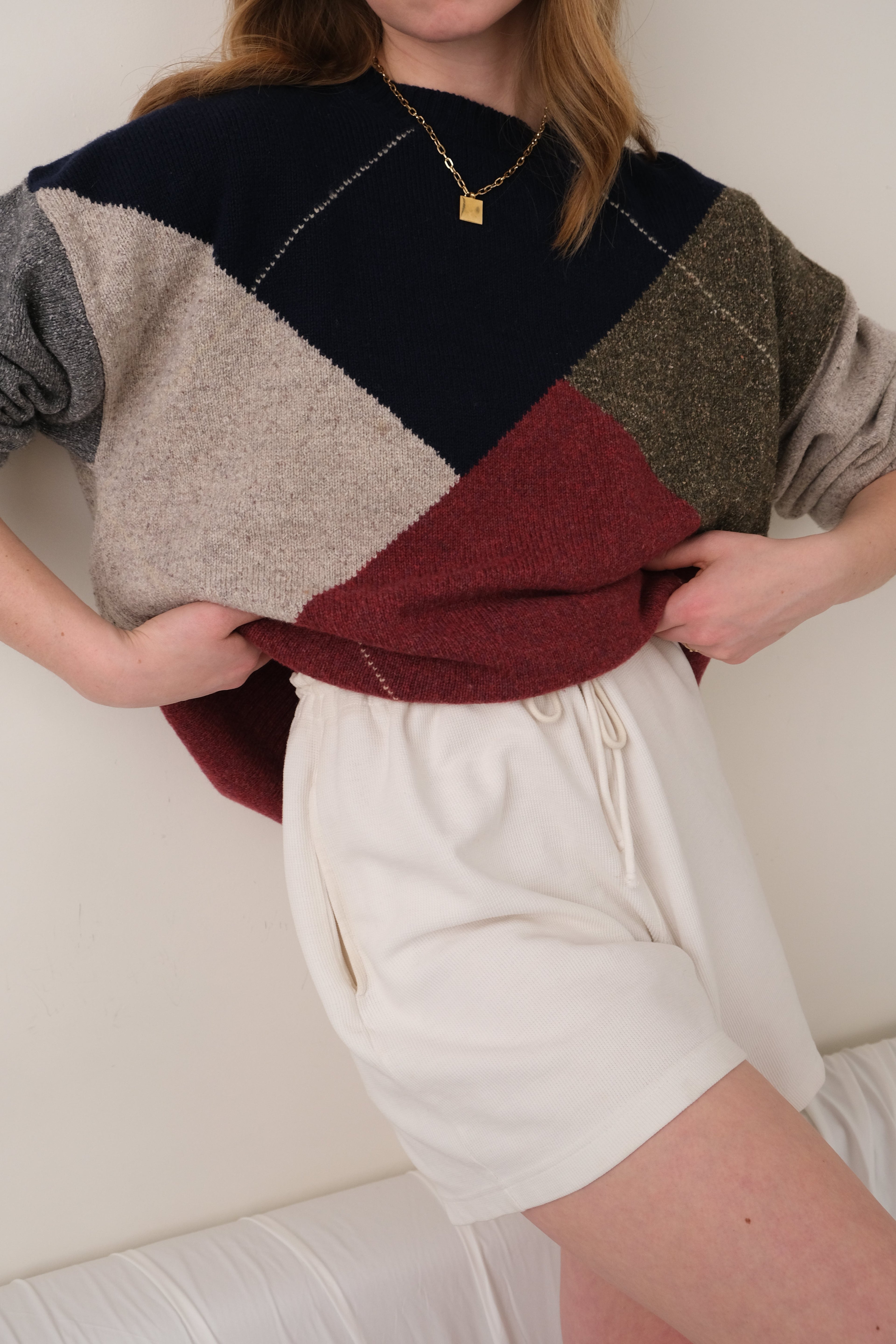 Vintage Indigo Nautica Wool Blend Colorblock Sweater