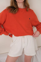 Vintage orange Ralph Lauren cotton crewneck sweatshirt