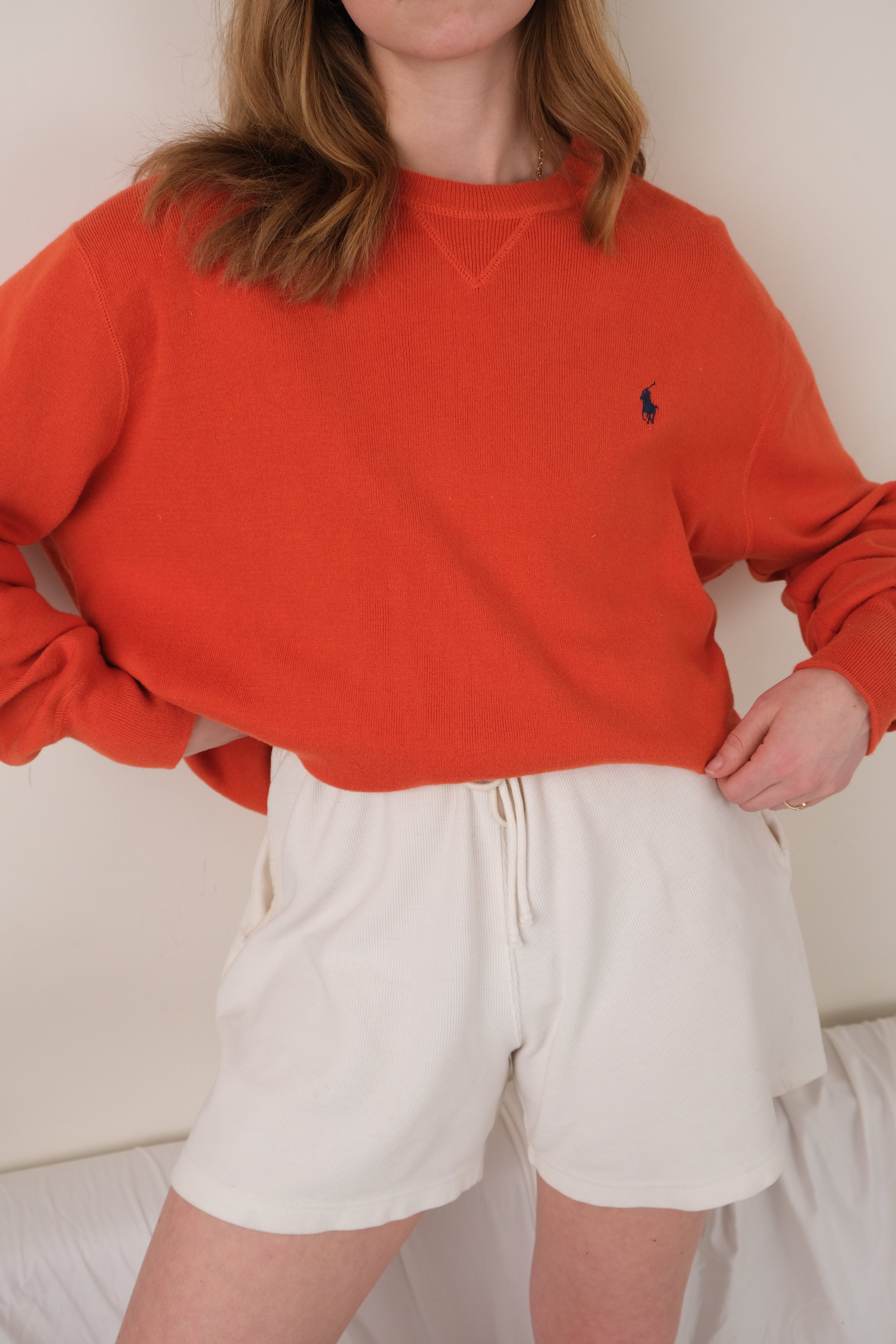 Vintage orange Ralph Lauren cotton crewneck sweatshirt