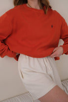 Vintage orange Ralph Lauren cotton crewneck sweatshirt