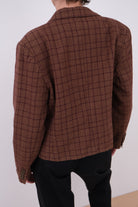 Vintage 90s Chestnut Wool Plaid Blazer