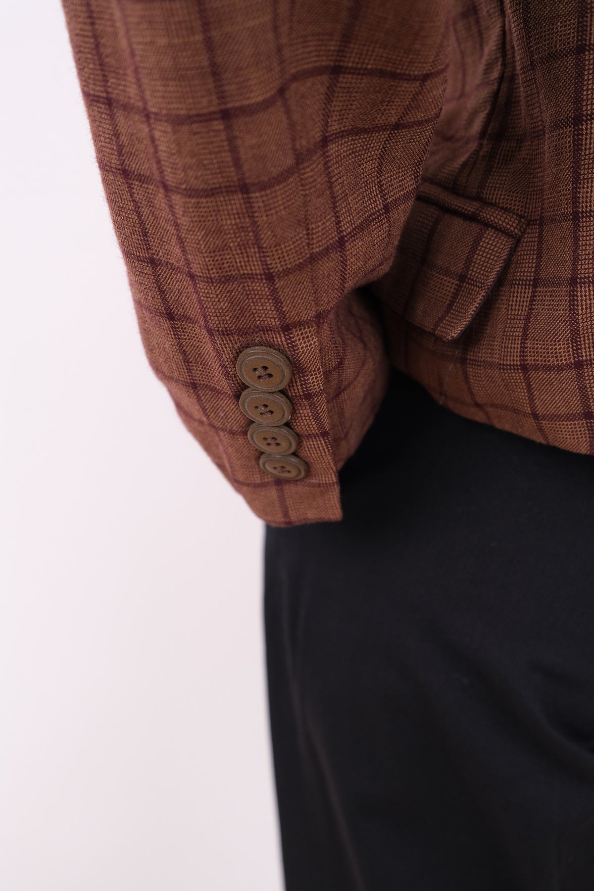 Vintage 90s Chestnut Wool Plaid Blazer