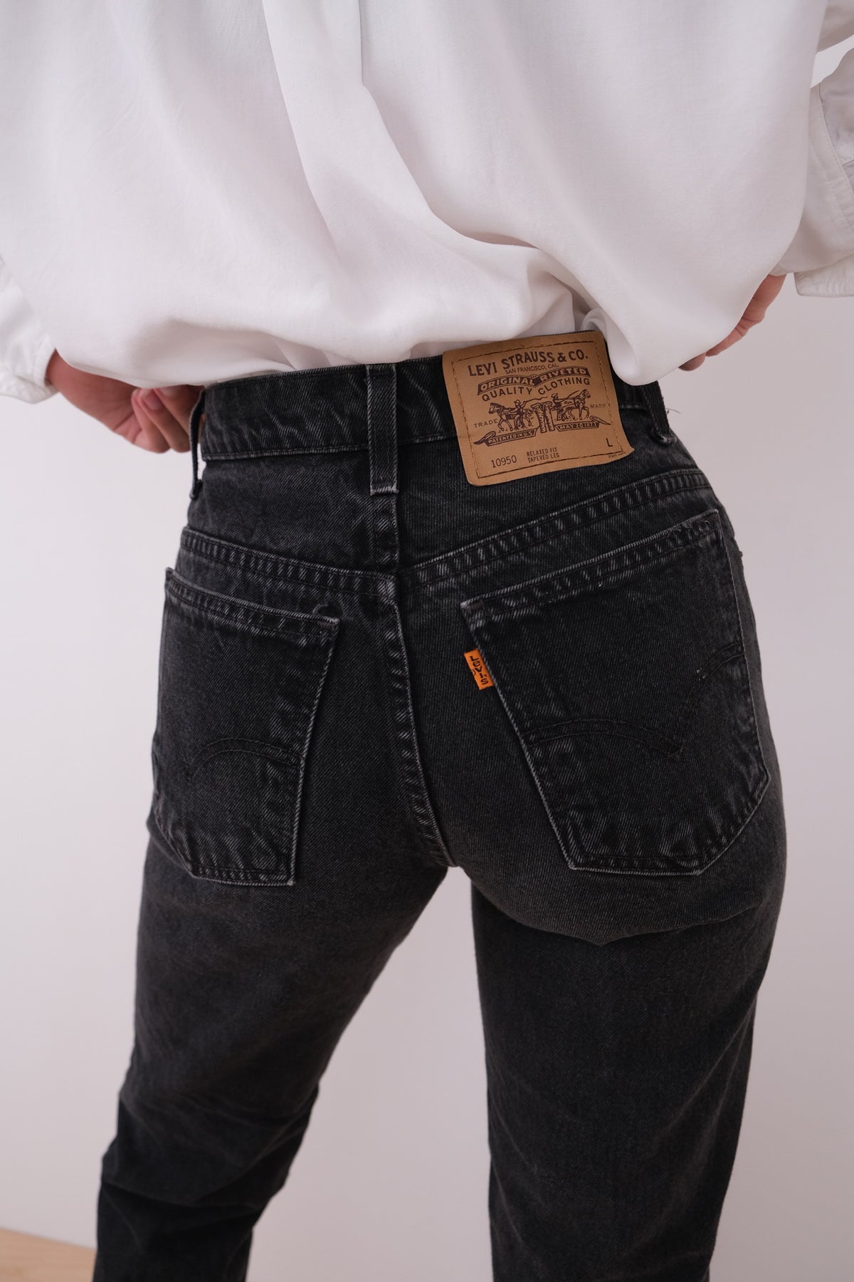 Vintage 90s Ink Wash Levi's Cotton Denim Orange Tab Jeans
