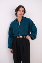 Vintage 90s Lagoon Silk Long Sleeve Button Up Shirt