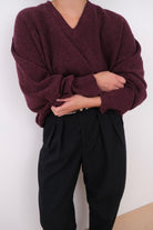 Vintage 90s Mulberry Lambwool V-Neck Sweater