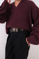 Vintage 90s Mulberry Lambwool V-Neck Sweater