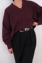 Vintage 90s Mulberry Lambwool V-Neck Sweater