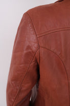Vintage 70s Cognac Leather Two-Button Blazer