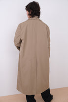 Vintage 90s Khaki Cotton Blend Longline Trench Coat