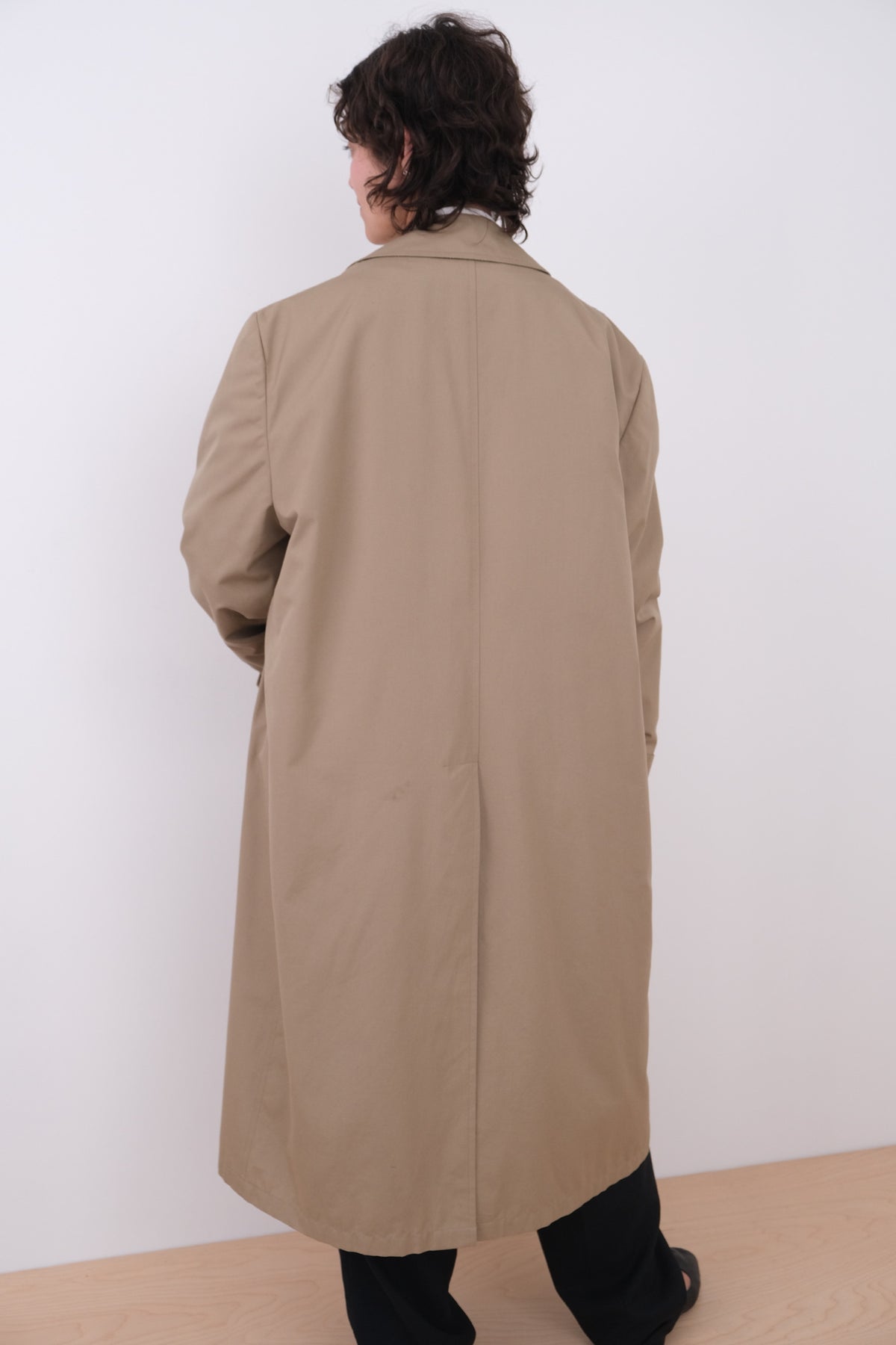 Vintage 90s Khaki Cotton Blend Longline Trench Coat