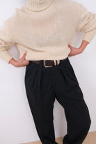 Vintage Scottish Ivory Pure New Wool Turtleneck Sweater