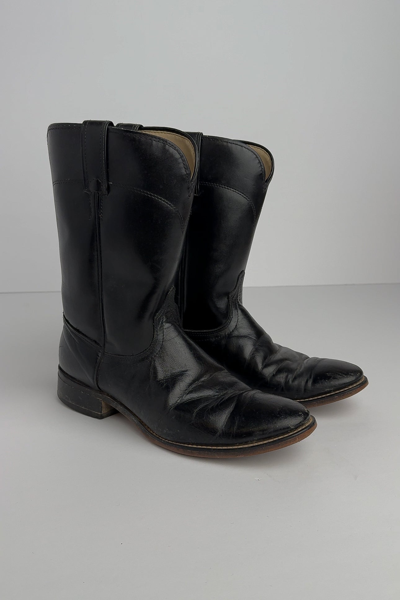 Vintage Raven Laredo Leather Cowboy Boots, 9D