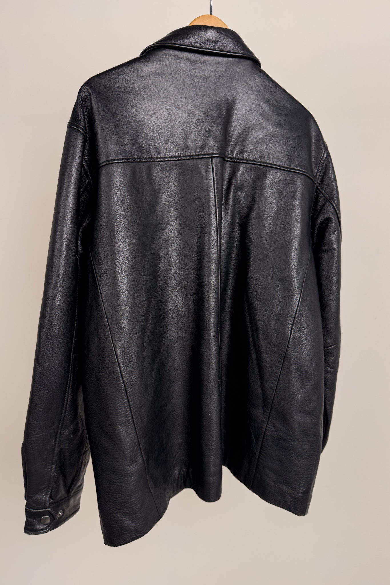 短丈◎ 80s~ UNKNOWN Zip Up Leather Jacket 80s Leather Jacket | ThriftTale