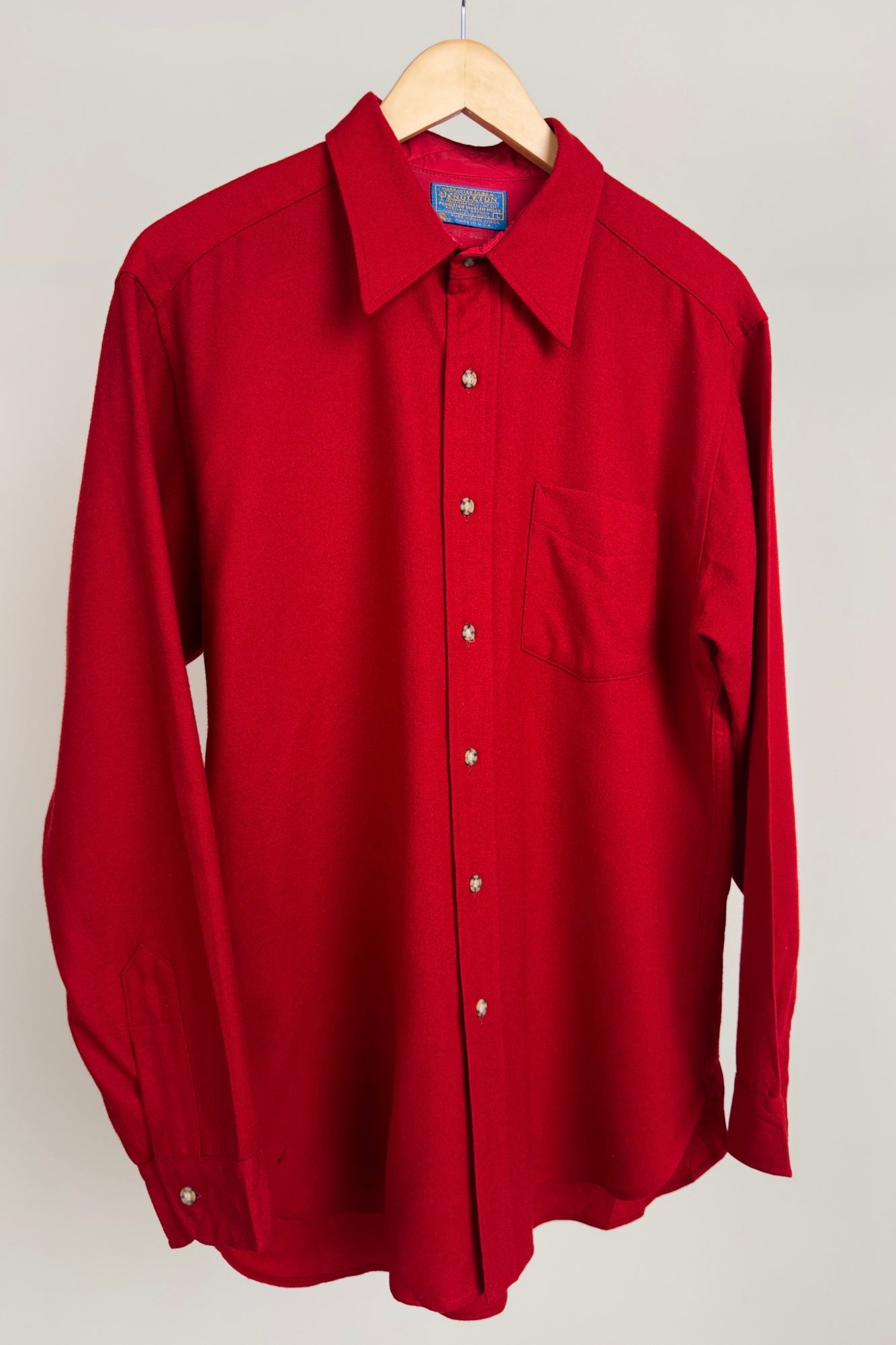 Vintage 70s Cerise Pendleton Wool Button Up Shirt – Hermine